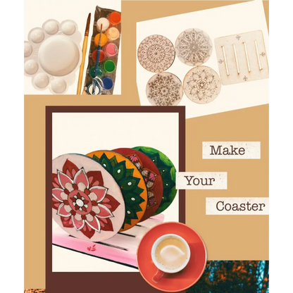 Mandala Coaster DIY Kit for Kids & Adults | Paint Your Own Wooden Coasters | SPLASH DIY by Splash Arts