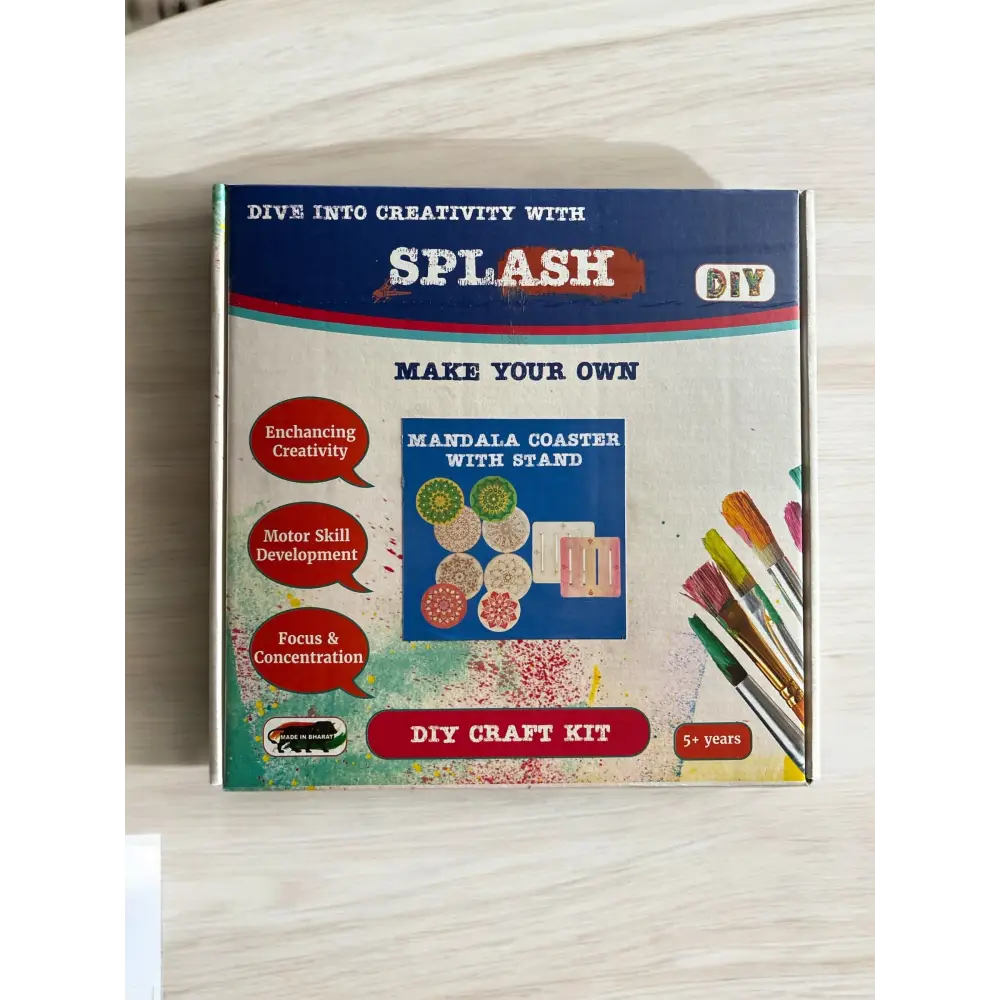 Mandala Coaster DIY Kit for Kids & Adults | Paint Your Own Wooden Coasters | SPLASH DIY by Splash Arts
