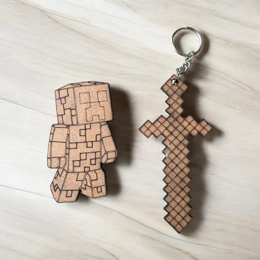 Minecraft Sword Keychain and Criper Fridge Magnet DIY Kit | Paint Your Own Fridge Magnet | SPLASH DIY by Splash Arts