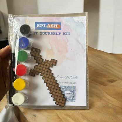 Minecraft Sword Keychain Magnet DIY Kit | Paint Your Own Keychain | SPLASH DIY by Splash Arts - Fridge