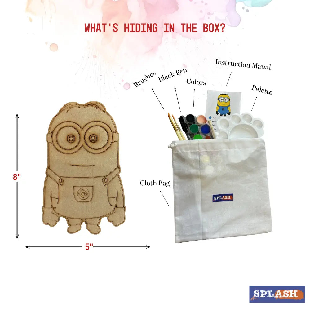 Minion DIY Kit I Paint Your Own 8 inch Wooden Car Craft Kit | SPLASH DIY by Splash Arts