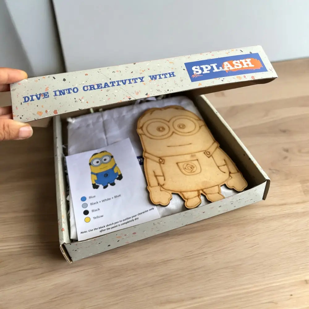 Minion DIY Kit I Paint Your Own 8 inch Wooden Car Craft Kit | SPLASH DIY by Splash Arts