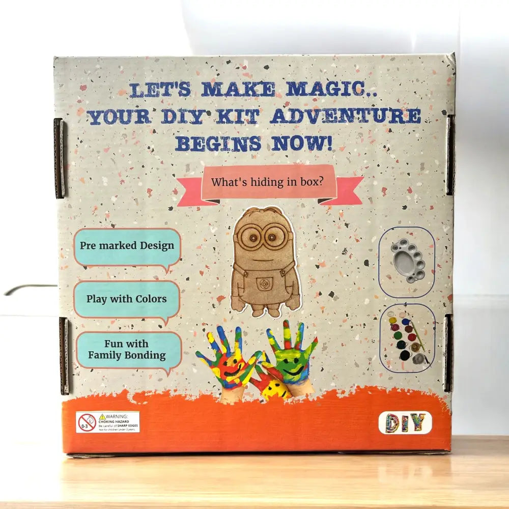 Minion DIY Kit I Paint Your Own 8 inch Wooden Car Craft Kit | SPLASH DIY by Splash Arts