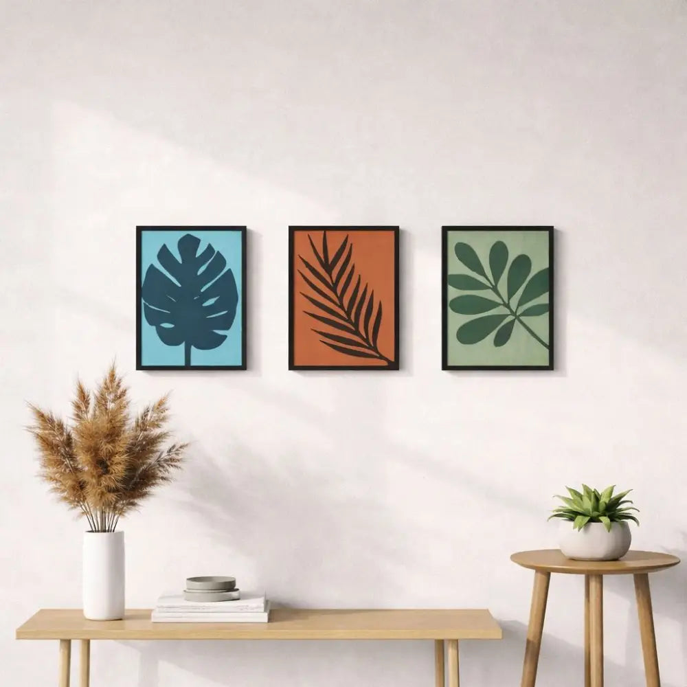 Leaf wall decor in elegant western style, peel and hang design with zero drilling, perfect for home decoration and housewarming gift.