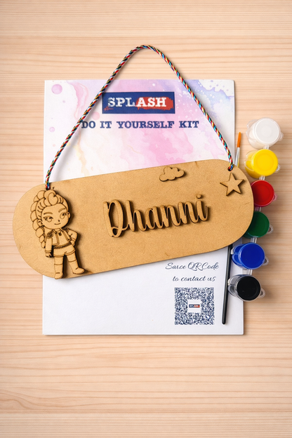 KPop Demon hunters theme personalised nameplate DIY kit for kids with paint colors and brush perfect for birthday return gifts