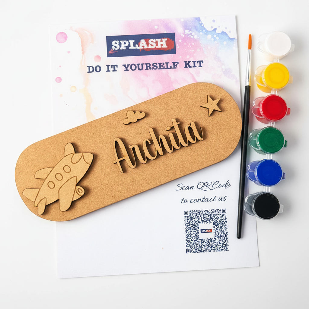 Aeroplane theme personalised nameplate DIY kit 