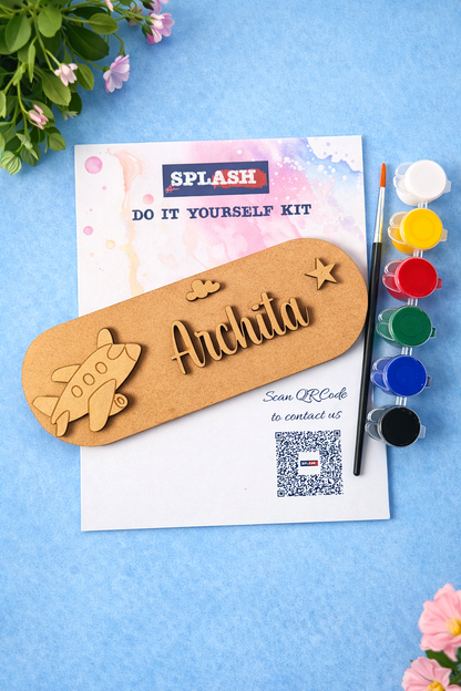Aeroplane theme personalised nameplate DIY kit 