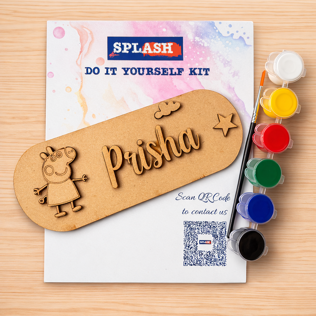 Peppa Pig theme personalised nameplate DIY 