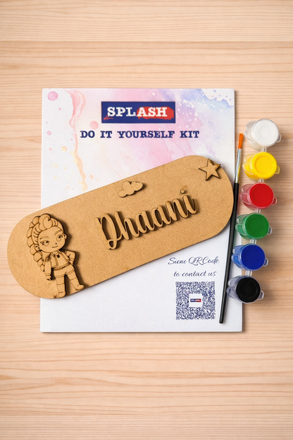 KPop Demon hunters theme personalised nameplate DIY kit for kids with paint colors and brush perfect for birthday return gifts