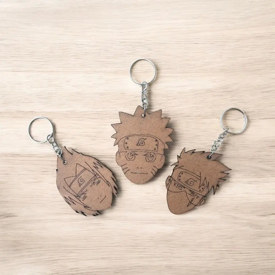 Naruto DIY Wood Painting Kit for Kids | Sasuke & Kakashi Wooden Cutouts with Paints & Brushes | Anime Art Craft Kit
