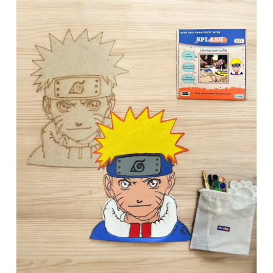 Naruto DIY Wood Painting Kit for Kids | Sasuke & Kakashi Wooden Cutouts with Paints & Brushes | Anime Art Craft Kit