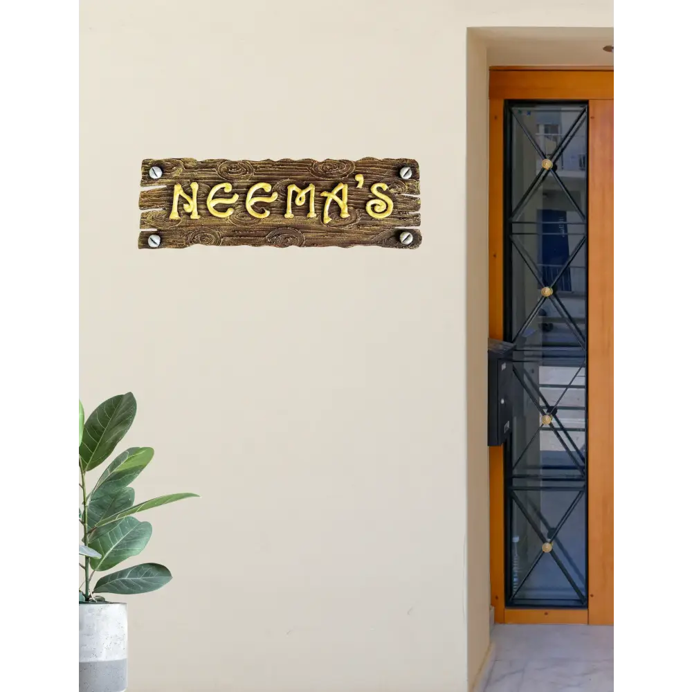 Natural Wood Finish Nameplate - nameplate