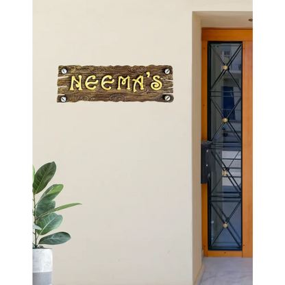 Natural Wood Finish Nameplate - nameplate