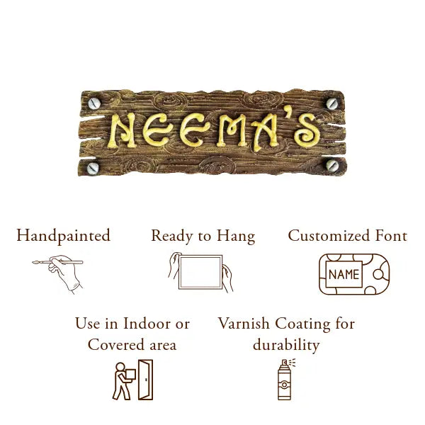Natural Wood Finish Nameplate - nameplate