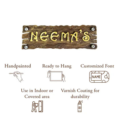 Natural Wood Finish Nameplate - nameplate
