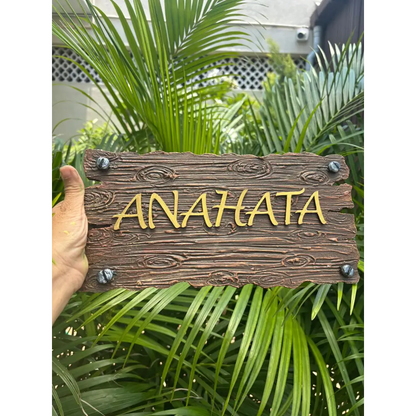Natural Wood Finish Nameplate - nameplate