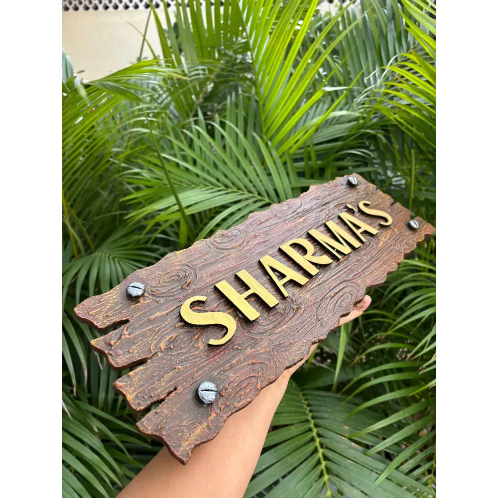 Natural Wood Finish Nameplate - nameplate