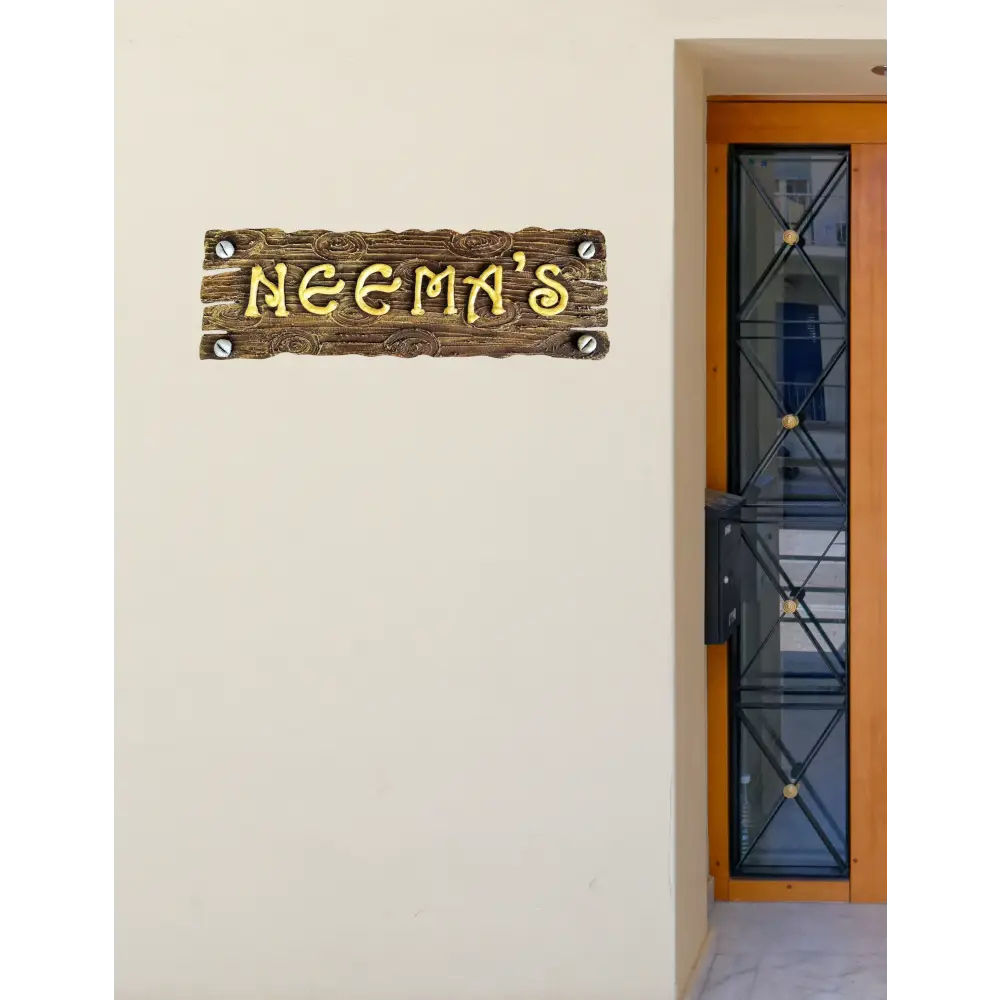 Natural Wood Finish Nameplate - nameplate