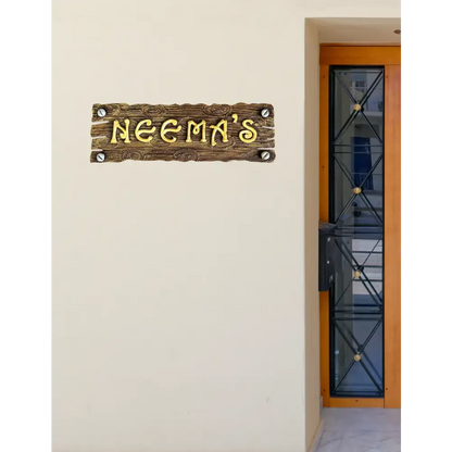 Natural Wood Finish Nameplate - nameplate