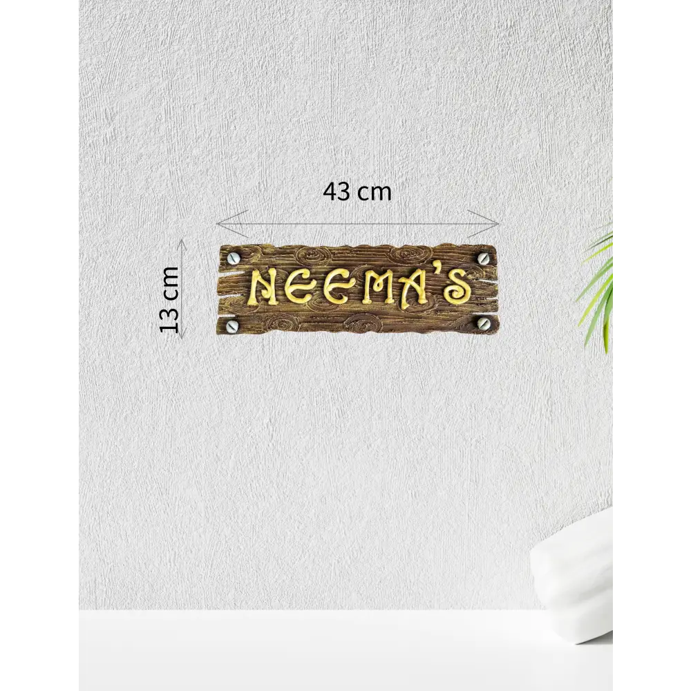 Natural Wood Finish Nameplate - nameplate