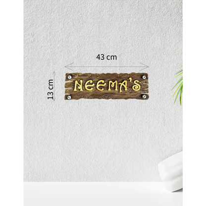 Natural Wood Finish Nameplate - nameplate