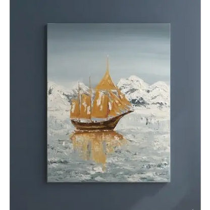 Northern Stillness – The Golden Sail (Original) - paintings