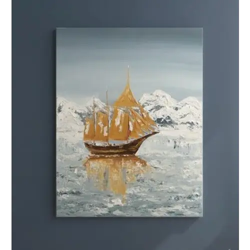 Northern Stillness – The Golden Sail (Original) - paintings