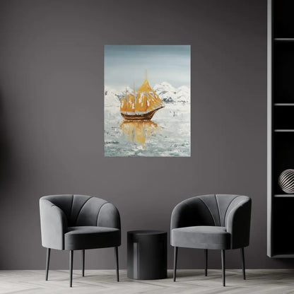 Northern Stillness – The Golden Sail (Original) - paintings