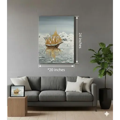 Northern Stillness – The Golden Sail (Original) - paintings