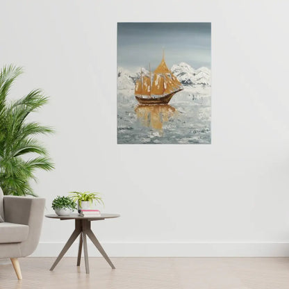 Northern Stillness – The Golden Sail (Original) - paintings