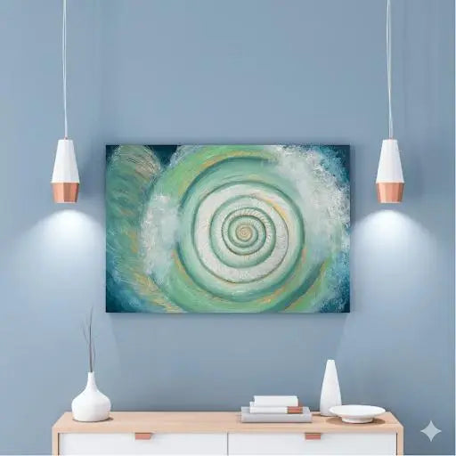 Ocean Spiral Harmony – Textured Abstract Wave Art (Original) - paintings