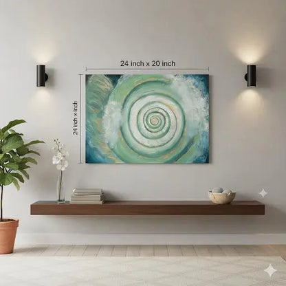 Ocean Spiral Harmony – Textured Abstract Wave Art (Original) - paintings