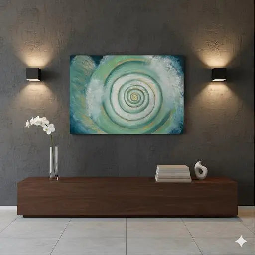 Ocean Spiral Harmony – Textured Abstract Wave Art (Original) - paintings