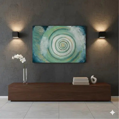 Ocean Spiral Harmony – Textured Abstract Wave Art (Original) - paintings