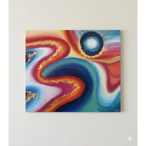 Ohm Energy Flow – Abstract Cosmic Art (Original) - paintings