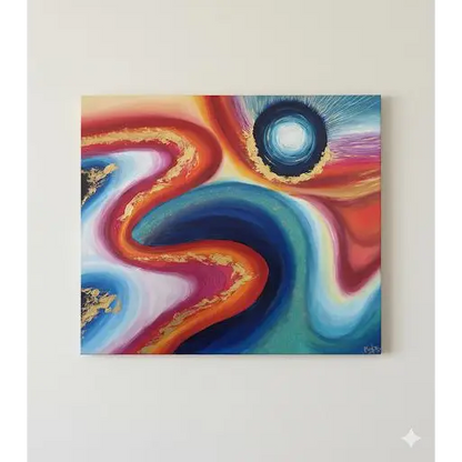 Ohm Energy Flow – Abstract Cosmic Art (Original) - paintings