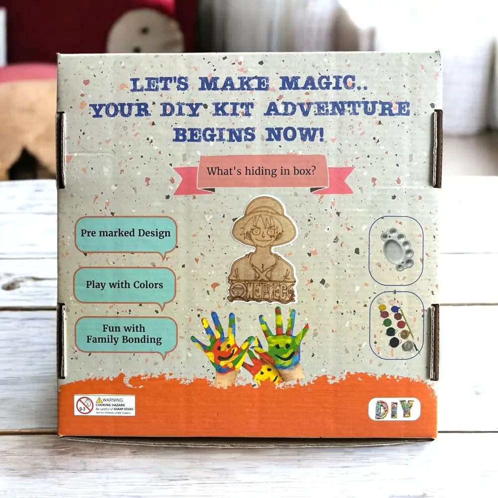 One Piece Monkey D. Luffy DIY Kit | Paint Your Own Wooden Craft Kit for Kids | SPLASH DIY by Splash Arts India