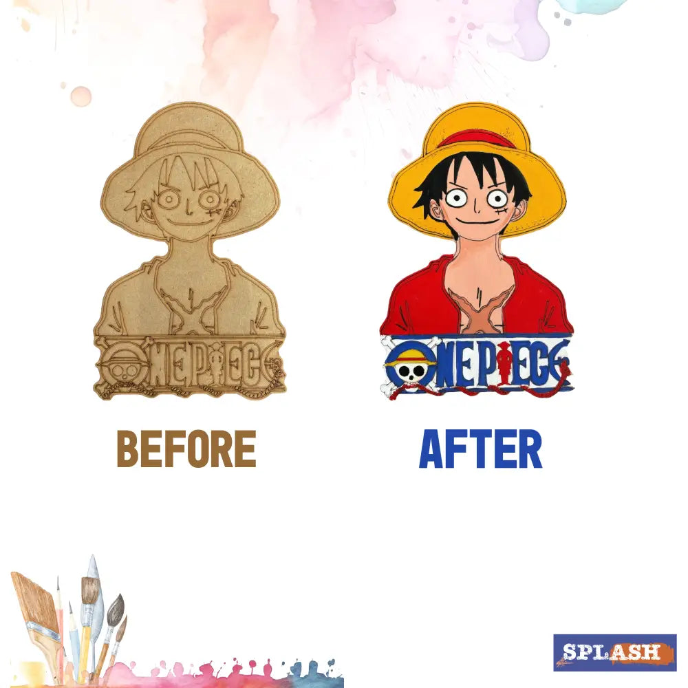 One Piece Monkey D. Luffy DIY Kit | Paint Your Own Wooden Craft Kit for Kids | SPLASH DIY by Splash Arts India
