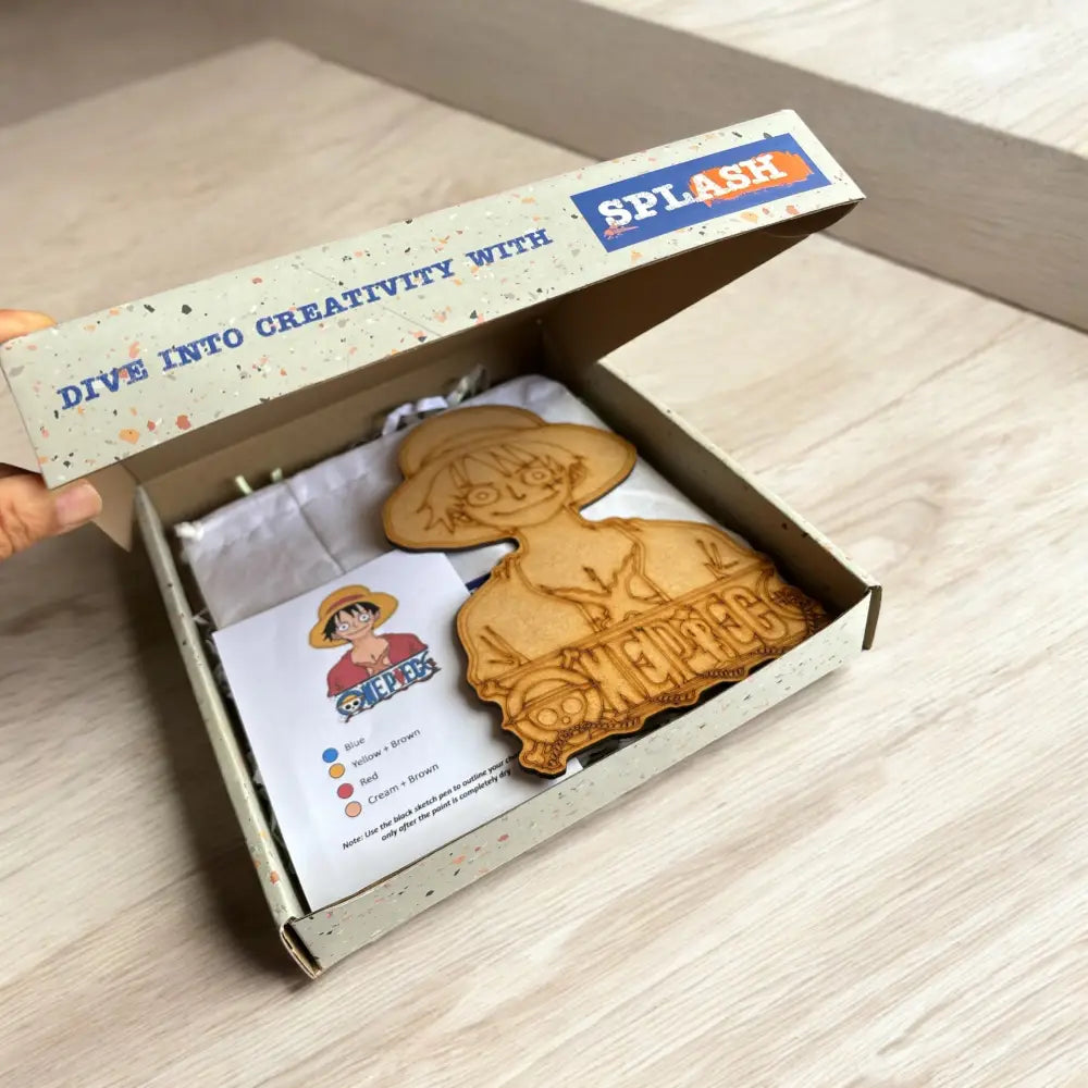 One Piece Monkey D. Luffy DIY Kit | Paint Your Own Wooden Craft Kit for Kids | SPLASH DIY by Splash Arts India