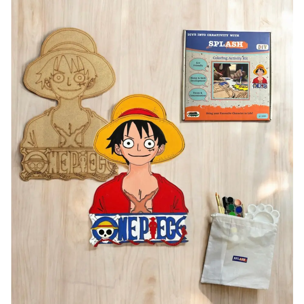 One Piece Monkey D. Luffy DIY Kit | Paint Your Own Wooden Craft Kit for Kids | SPLASH DIY by Splash Arts India