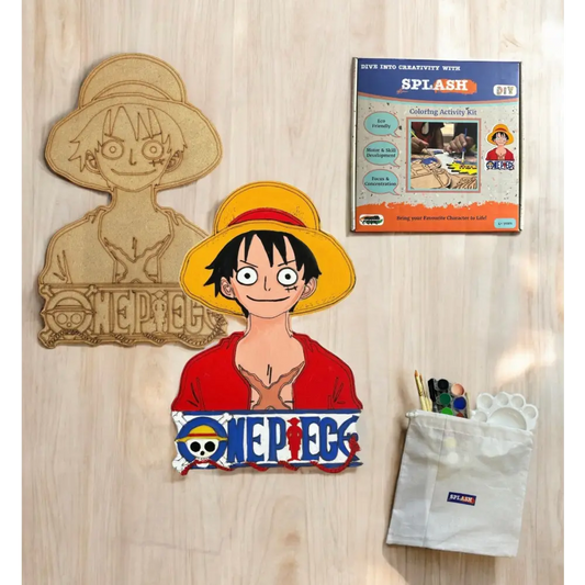 One Piece Monkey D. Luffy DIY Kit | Paint Your Own Wooden Craft Kit for Kids | SPLASH DIY by Splash Arts India