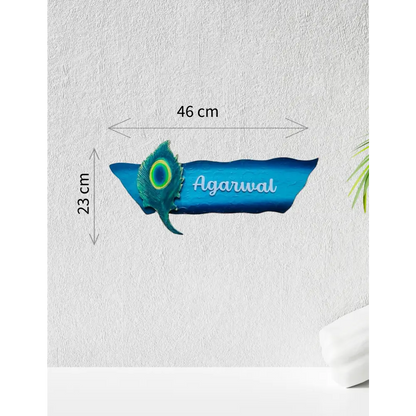 Peacock Feather Nameplate - nameplate