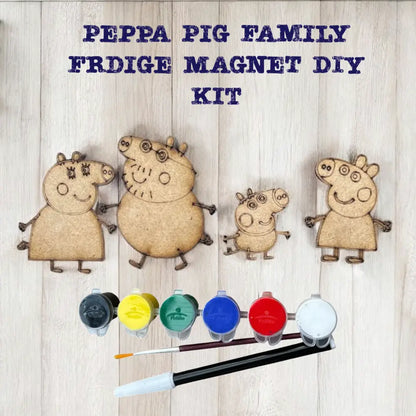 Peppa Pig Family Fridge Magnet DIY Kit | Paint Your Own Fridge Magnet| Birthday Return Gift I SPLASH DIY by Splash Arts