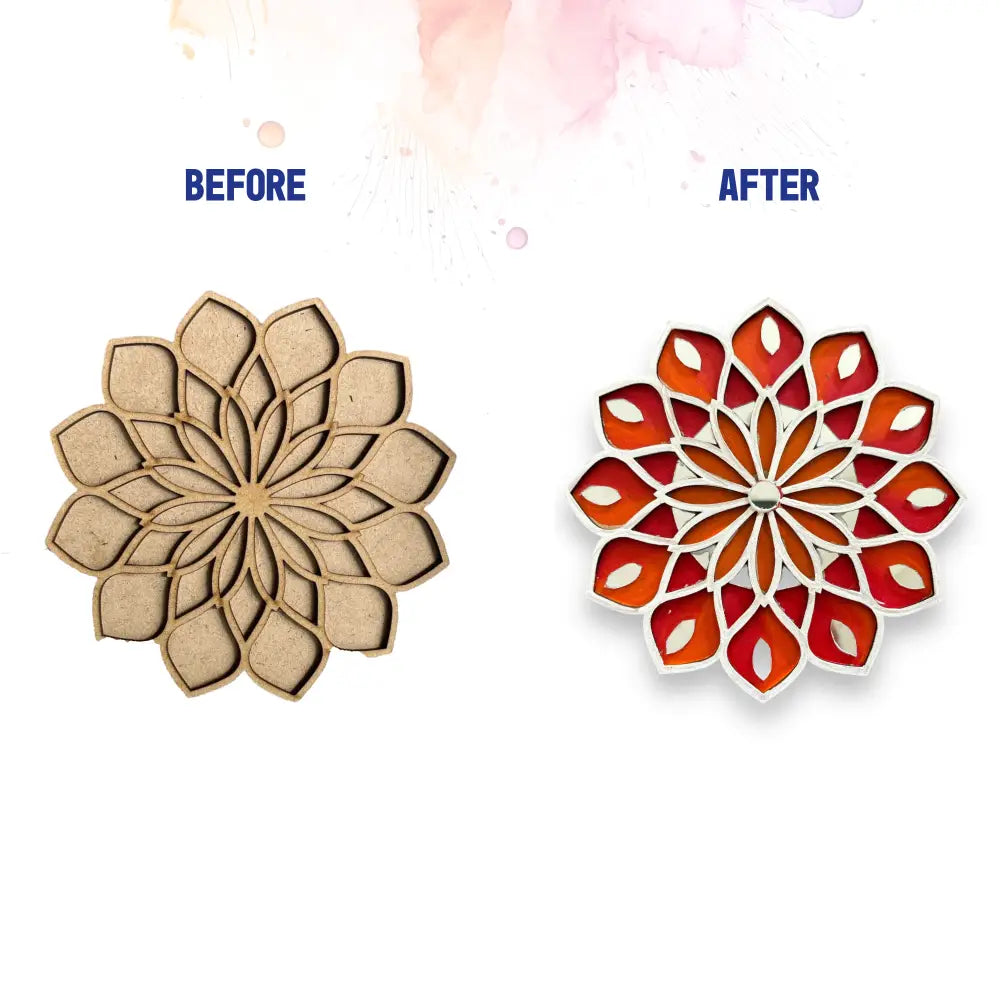 Petal Double Layered Rangoli Design DIY Kit I SPLASH DIY by Splash Arts