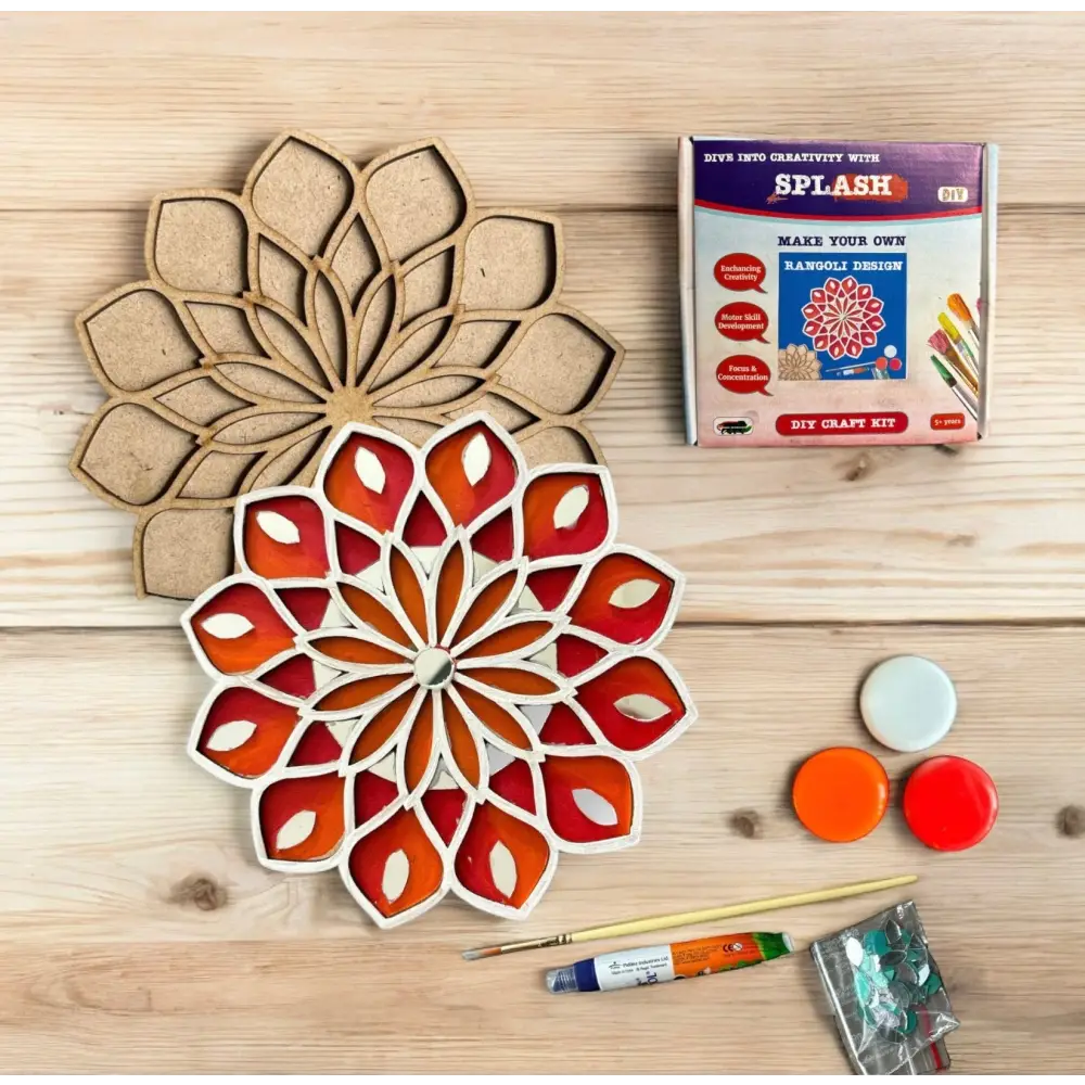 Petal Double Layered Rangoli Design DIY Kit I SPLASH DIY by Splash Arts