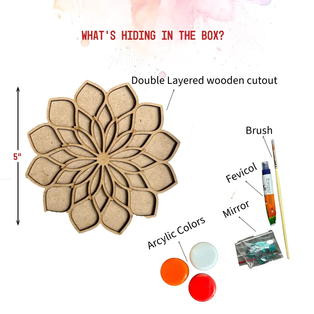Petal Double Layered Rangoli Design DIY Kit I SPLASH DIY by Splash Arts