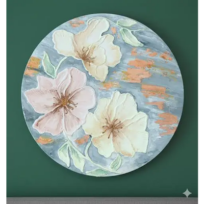 Petals of Dawn – Textured Floral Bloom (Original) - paintings