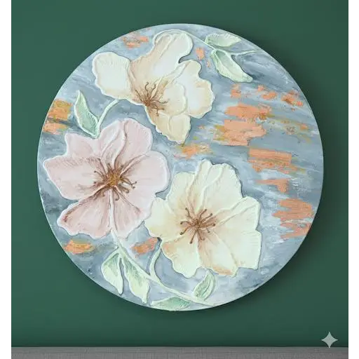 Petals of Dawn – Textured Floral Bloom (Original) - paintings