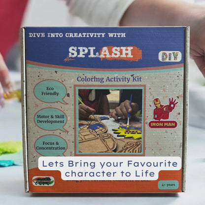 Iron Man DIY Kit | Paint Your Own 8 inch Wooden Car Craft Kit | SPLASH DIY by Splash Arts