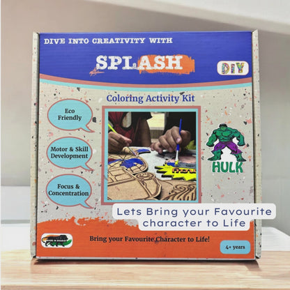 Hulk DIY Kit | Paint Your Own 8 inch Wooden Car Craft Kit | SPLASH DIY by Splash Arts